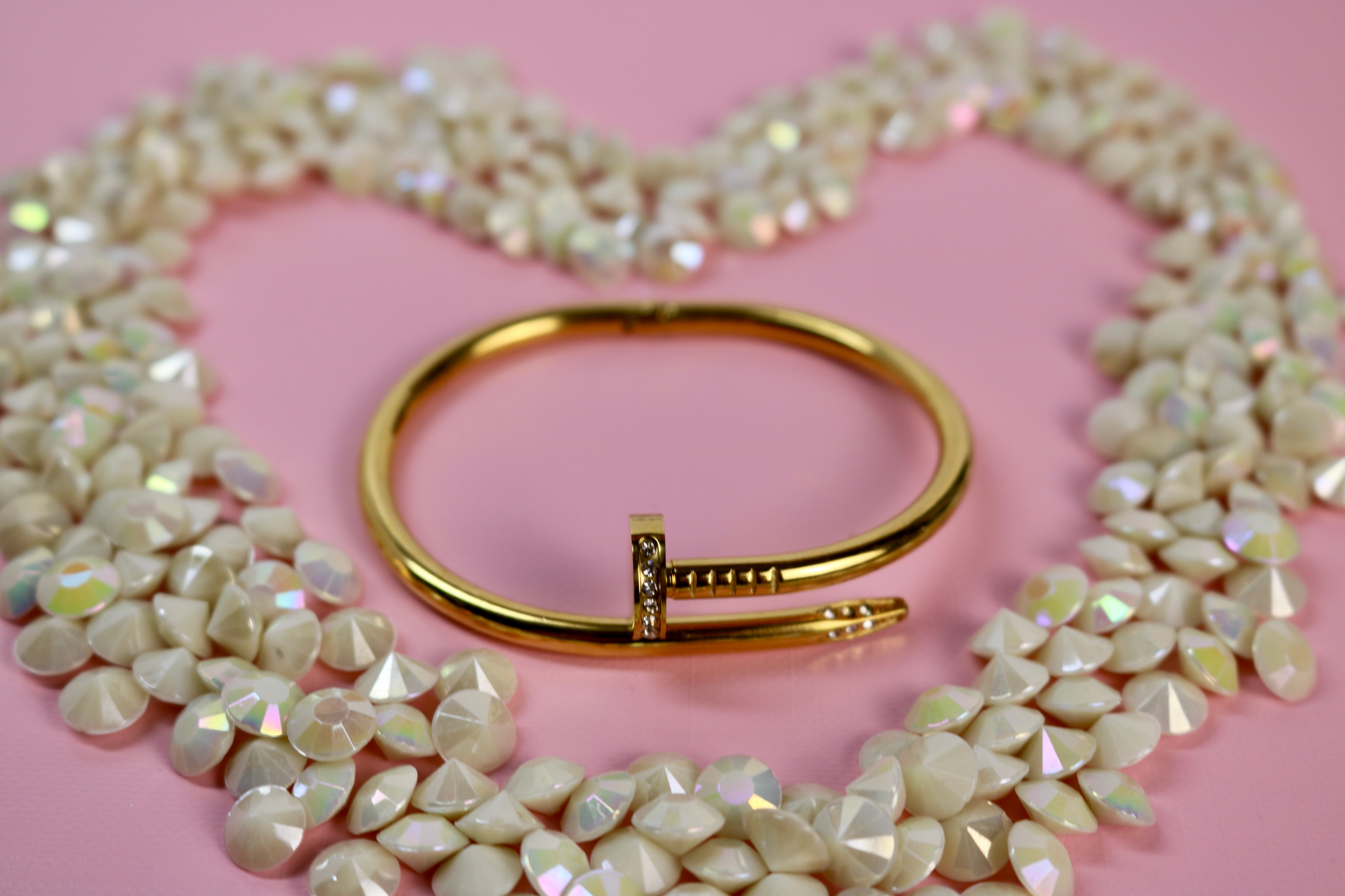 Lavish Nail Bracelet - Love Bracelet with Diamonds