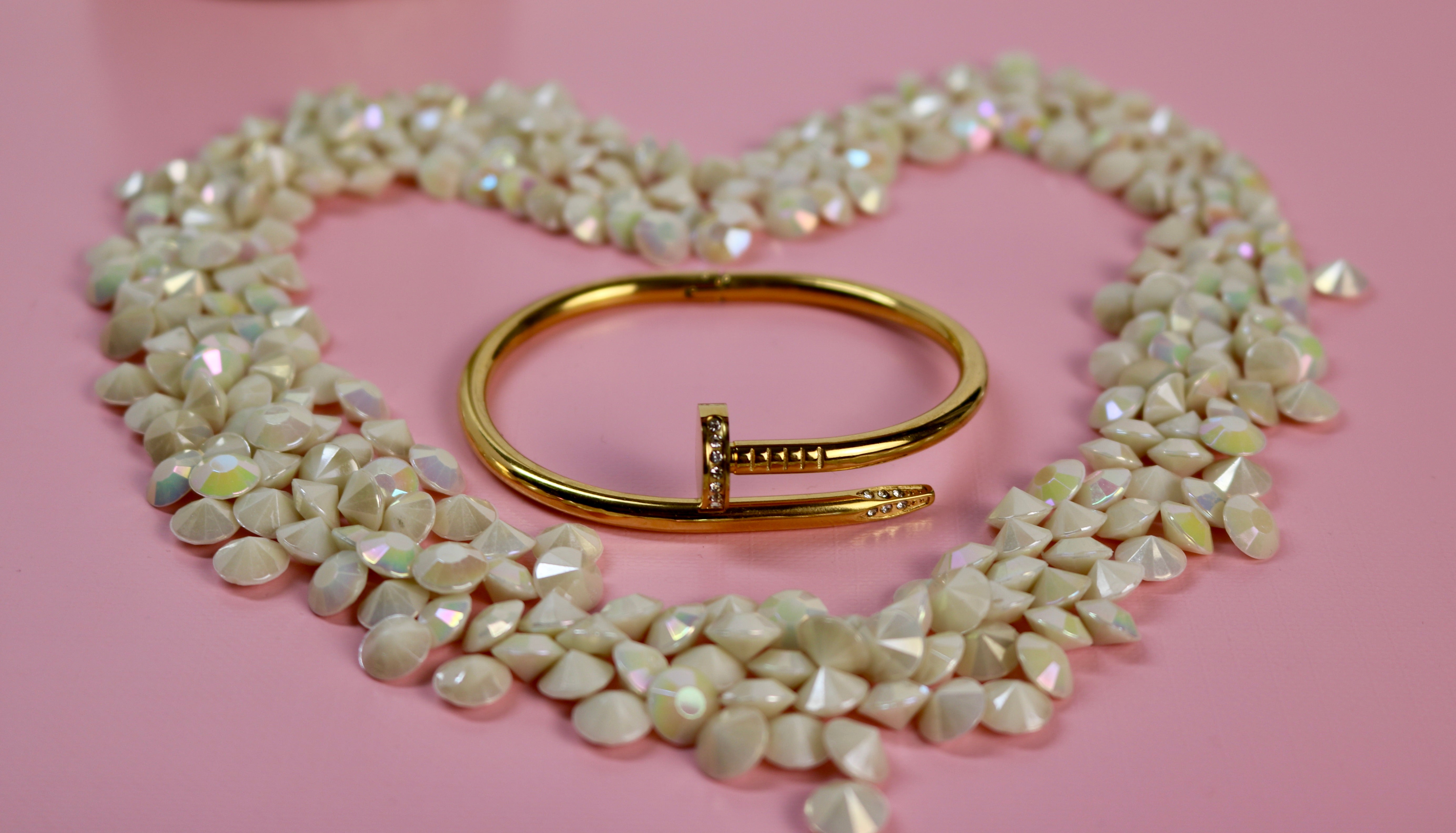 Lavish Nail Bracelet - Love Bracelet with Diamonds