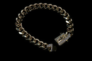 14k Gold Plated San Judas Cuban Bracelet