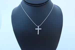 Snake Chain - 1mm Sterling Silver W/ a Iced out Cross - Alwayslavishshop