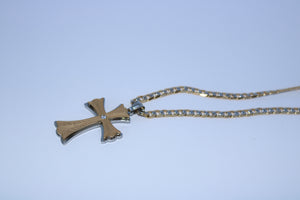 Two Tone Layer Cross - Gold Plated w/ a Cubic Zirconia or Chain Set - Alwayslavishshop