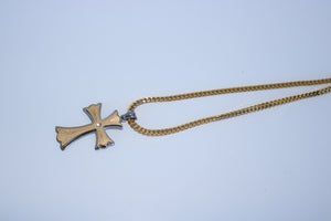 Two Tone Layer Cross - Gold Plated w/ a Cubic Zirconia or Chain Set - Alwayslavishshop