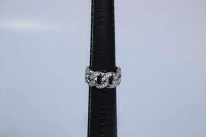 Miami Cuban Link Diamond Ring - Real .925 Silver