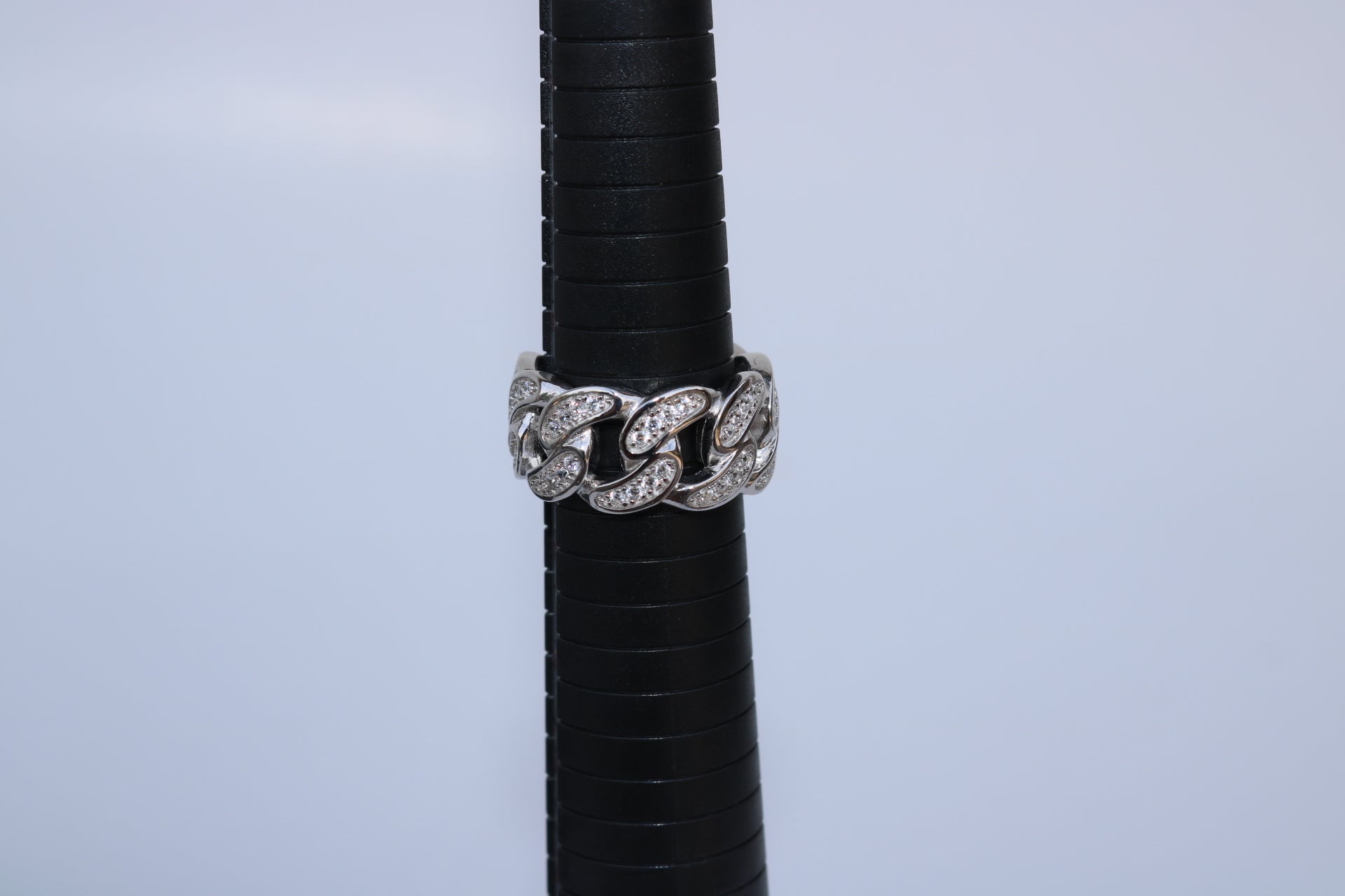 Miami Cuban Link Diamond Ring - Real .925 Silver