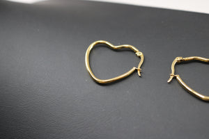 Gold Heart Earrings