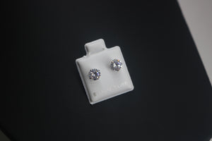 1.5 ct Sterling Silver CZ Stud Earrings 6MM