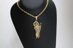 San Judas with Stones (18k Gold Plated) - Jewelry Set