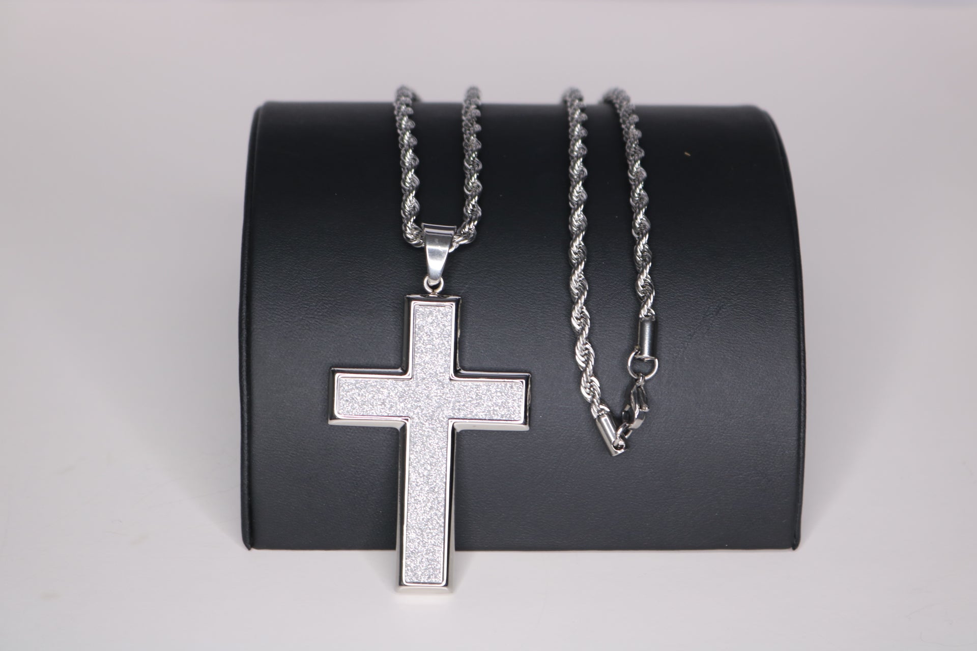 Iced Out Cross Pendant Chain Set