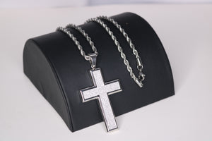 Iced Out Cross Pendant Chain Set