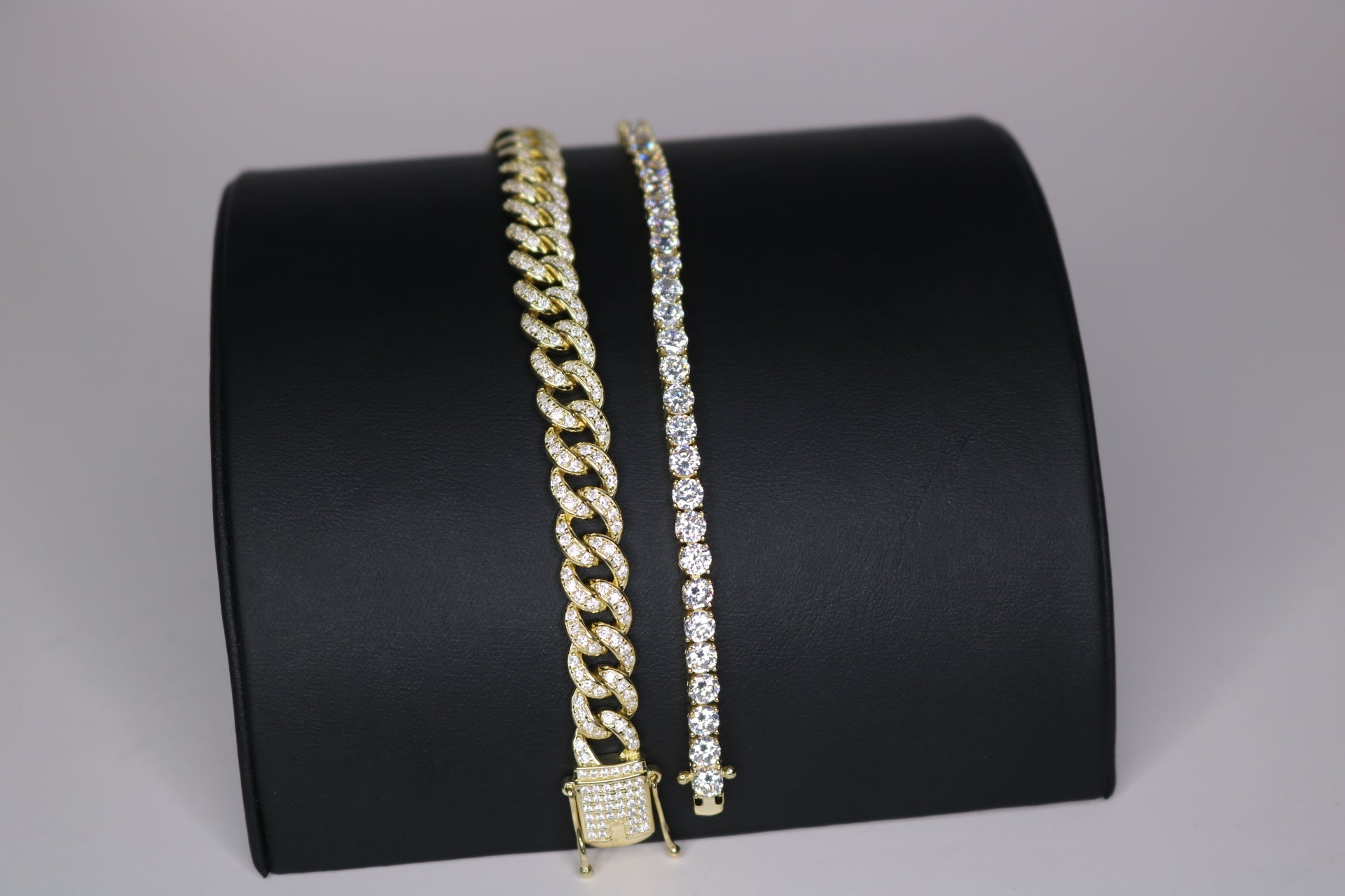 Miami Cuban Link Diamond Bracelet  - 8.9mm Vermeil Gold (.925 Silver)