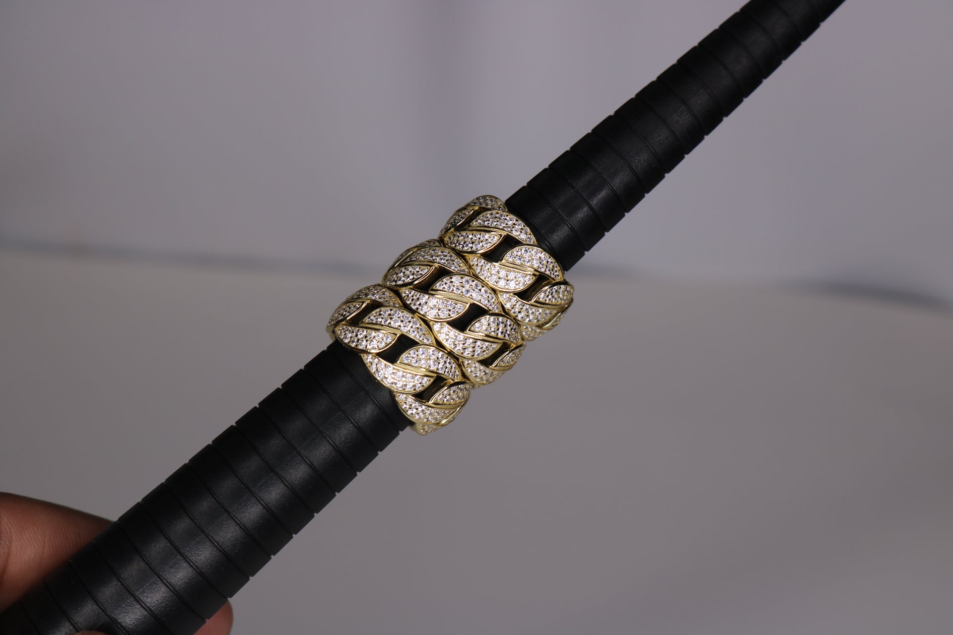 Miami Cuban Link Diamond Ring - Vermeil Gold 14k Bond