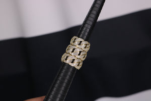 Miami Cuban Link Diamond Ring - Vermeil Gold 14k Bond