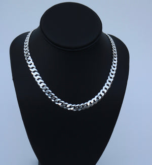 7.2mm Flat Curb Chain - Real .925 Sterling Silver - Alwayslavishshop