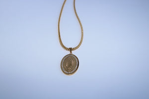 Virgin Mary Pendant large w/ Cubic Zirconia stones - Alwayslavishshop