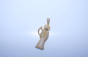 Iced Out Santa Muerte /Grim Reaper Pendant or Chain Set REAL .925 Silver w/ (REAL 14k Gold Bond) - Alwayslavishshop