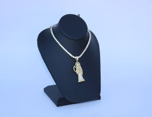 Iced Out Santa Muerte /Grim Reaper Pendant or Chain Set REAL .925 Silver w/ (REAL 14k Gold Bond) - Alwayslavishshop