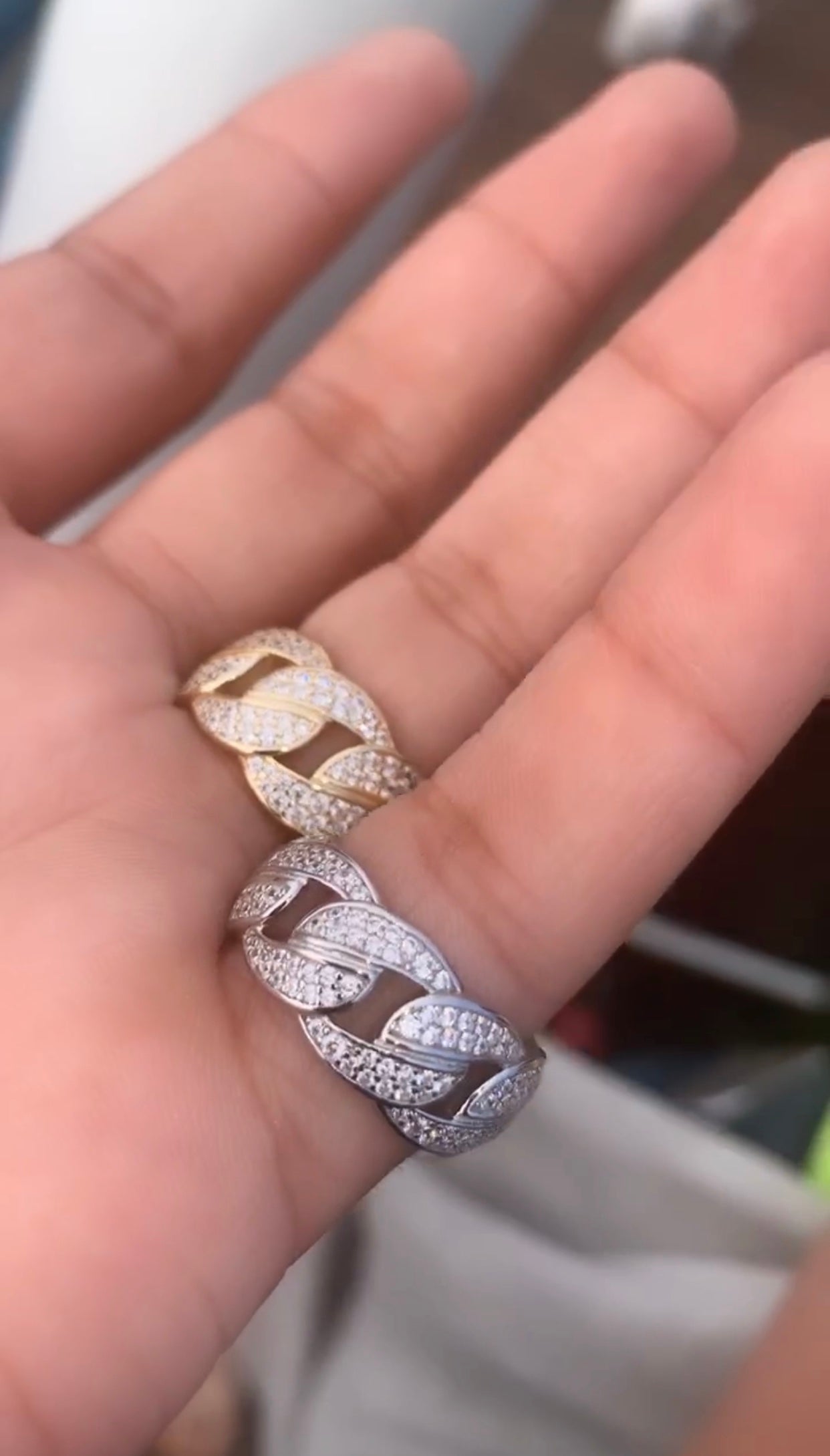 Miami Cuban Link Diamond Ring - Real .925 Silver