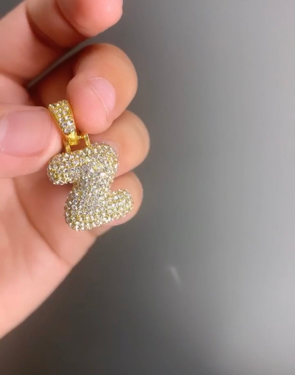 Bubble Letter Pendant with a Rope Chain