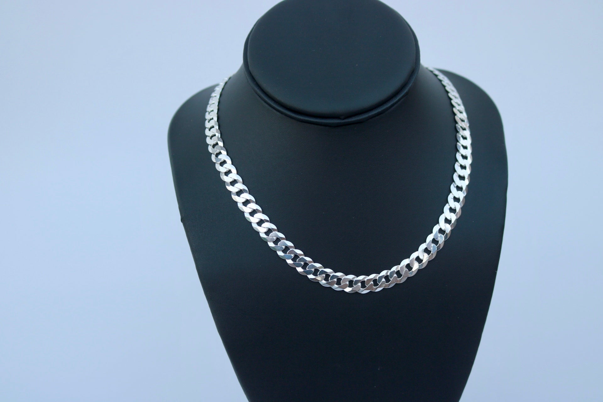 7.2mm Flat Curb Chain - Real .925 Sterling Silver - Alwayslavishshop