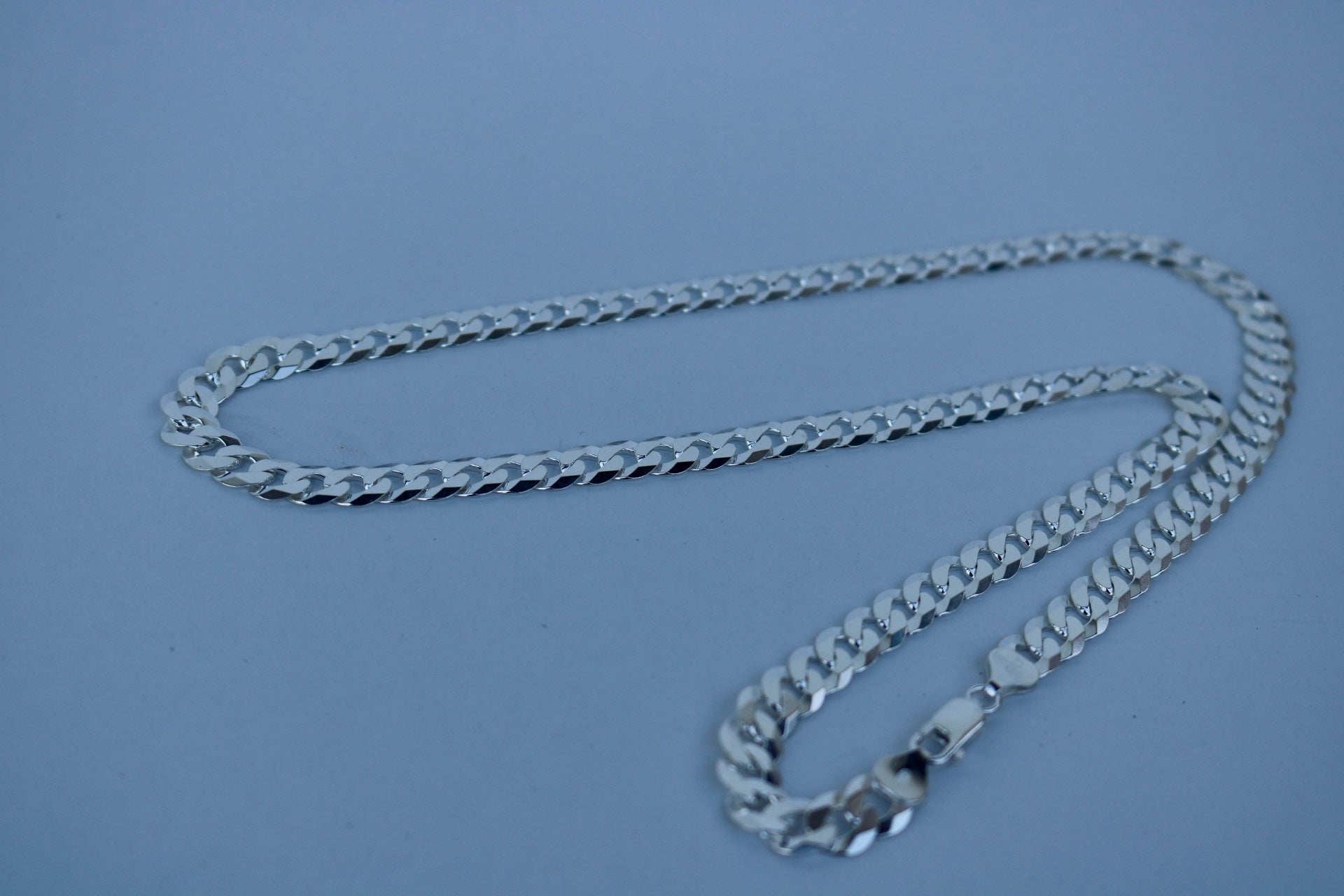 7.2mm Flat Curb Chain - Real .925 Sterling Silver - Alwayslavishshop