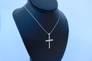 Silver Cross Pendant w/ CZ - Alwayslavishshop