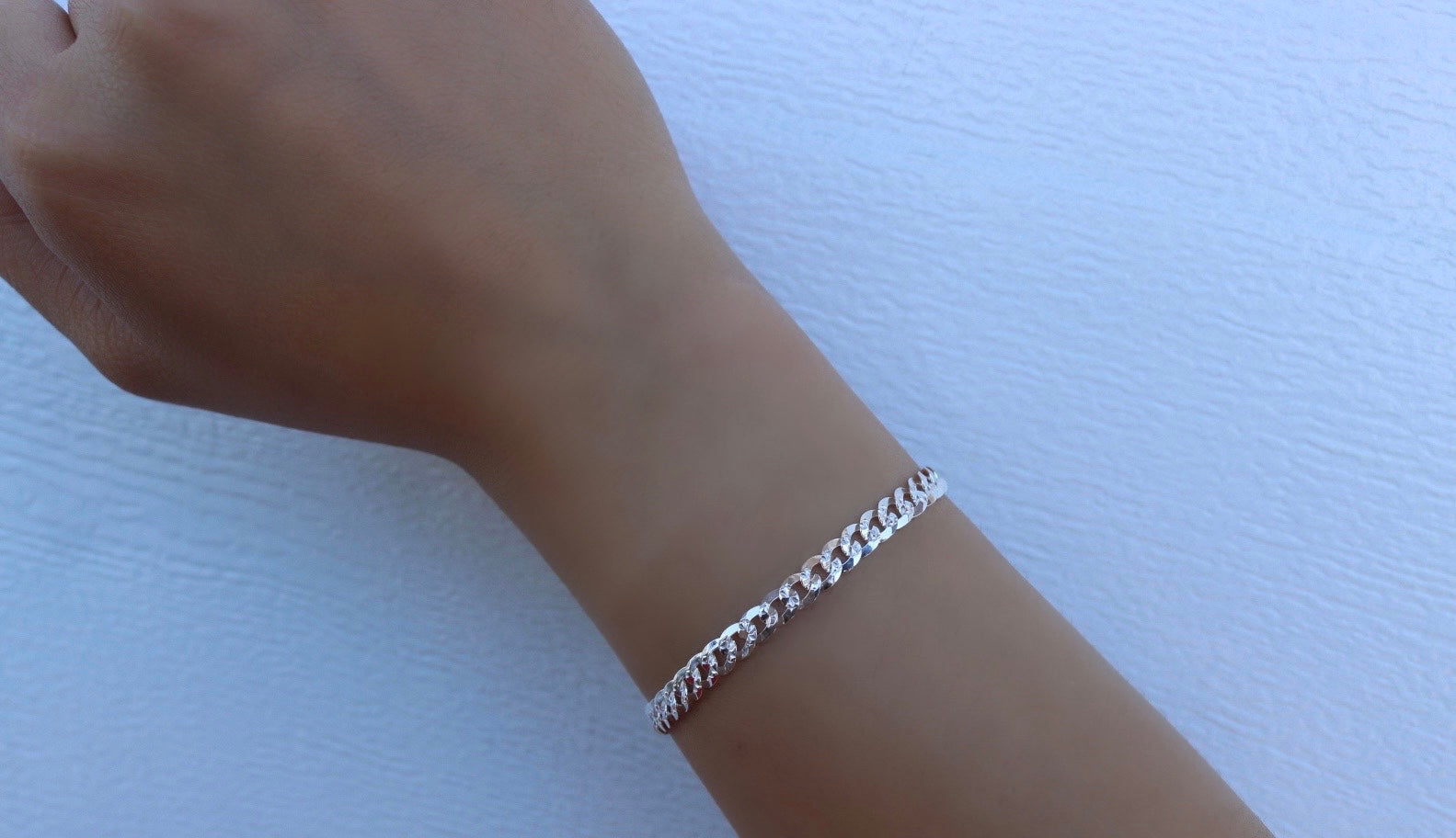 Pave Flat Curb Bracelet - 7 inch Sterling Silver - Alwayslavishshop