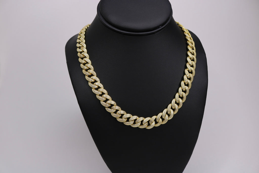 Diamond Cuban Chain - 11.7mm Vermeil Gold - Alwayslavishshop