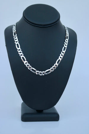 Silver Flat Figaro Chain 8mm - Alwayslavishshop