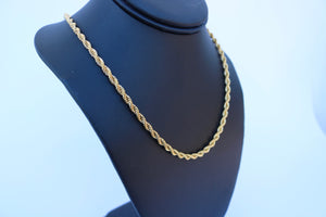 Gold Plated Rope Chain - 4mm (IP Plated) - Alwayslavishshop